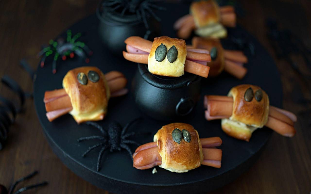 Würstchenspinnen für Halloween