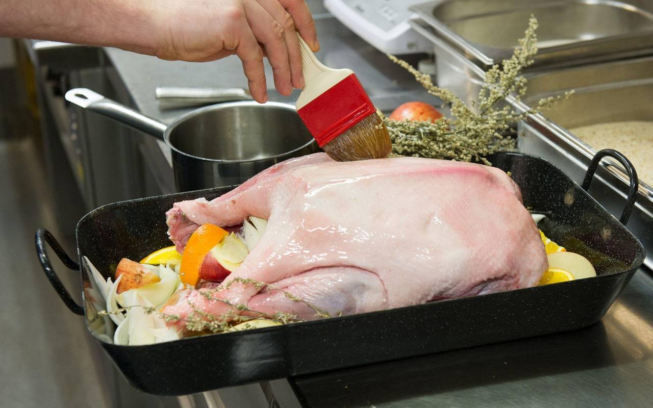 Zubereitung einer Weihnachtsgans