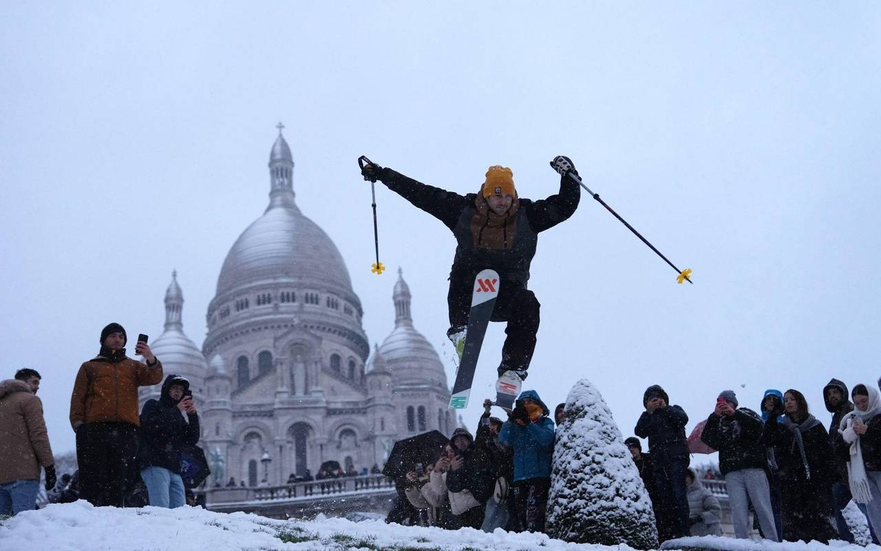 Winter in Frankreich - Skispringen am Sacre-Coeur