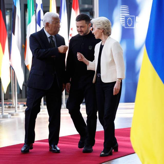 Costa, Selenskyj und von der Leyen