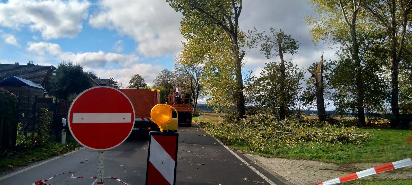 Jülich fällt Pappeln in der Ruraue