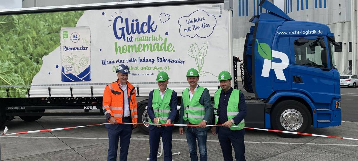 Lkw fährt mit Biogas