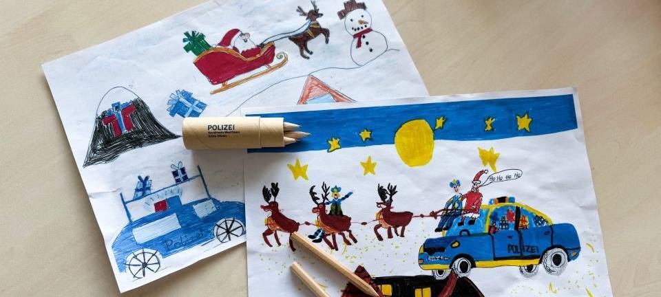 Weihnachtsmalwettbewerb der Polizei im Kreis Düren gestartet