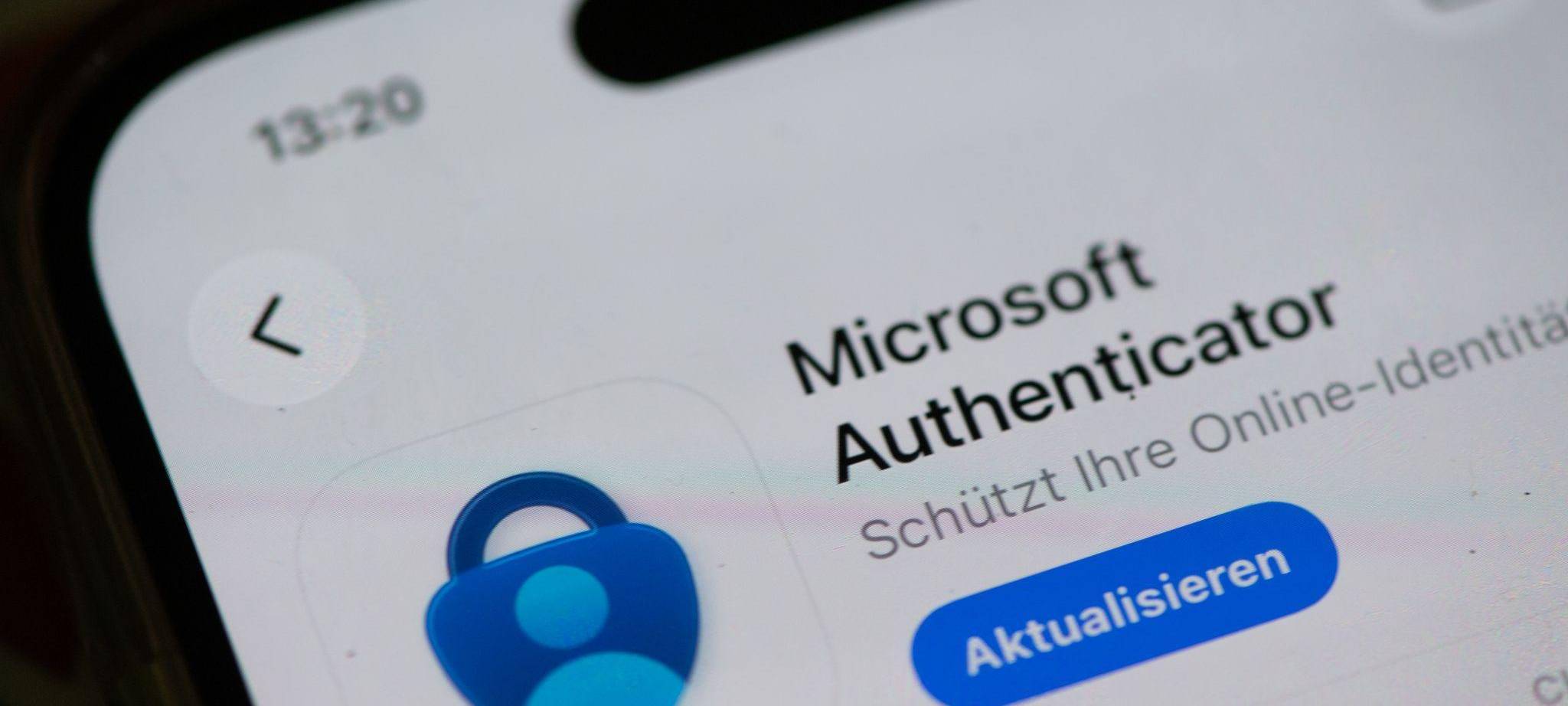 Die Microsoft Authenticator-App auf einem Smartphone